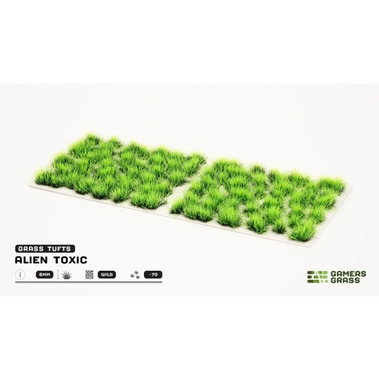 Gamers Grass Alien Toxic – 6 mm (Wild) | Zielone kępki trawy do postapokaliptycznych dioram i podstawek